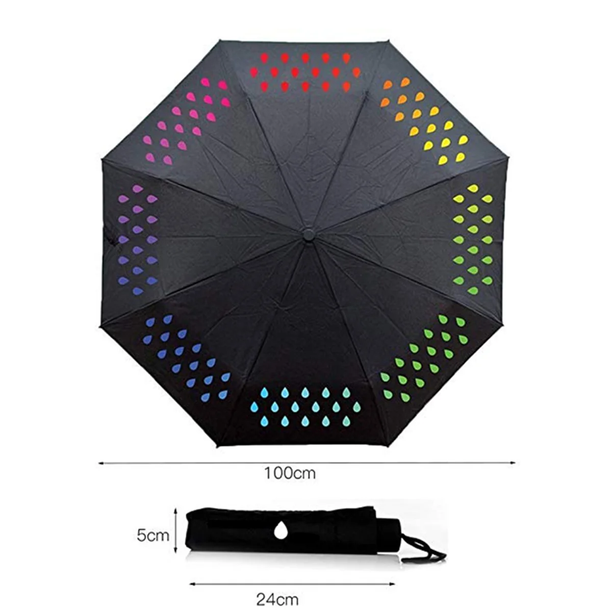 Amazing Fantastic Appear Customized Design Stripe butterfly Drip 3 Fold Magic Color Change Printing Umbrella When Wet