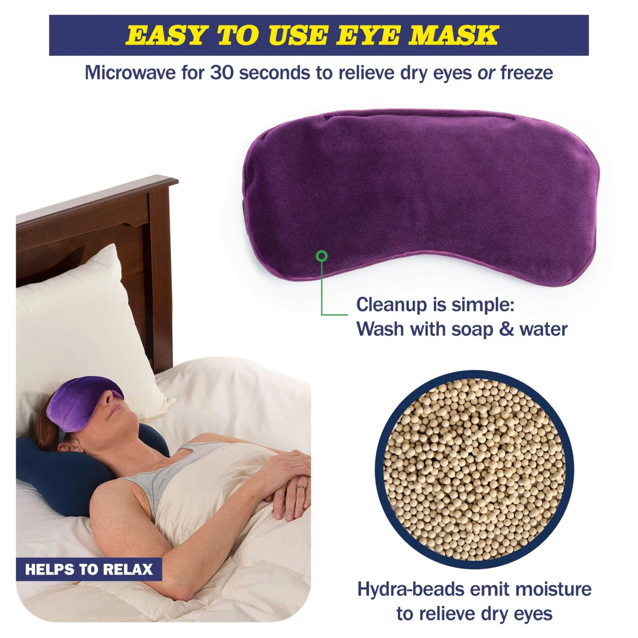 factory directly heated eye mask microwavable heating pad clay soft plush warming eye compress