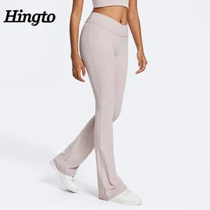 ODM Activewear Flare Leggings Push up Butt Lift Yoga Pants Gym Leggings High Waist Tight Female Fitness Plain Leggings V Waist