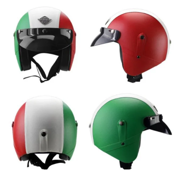 Hand Made Four Seasons Personality Retro Helmet Battery Car 3 / 4 Autumn and Winter Leather Helmet Classic Half Helmet
