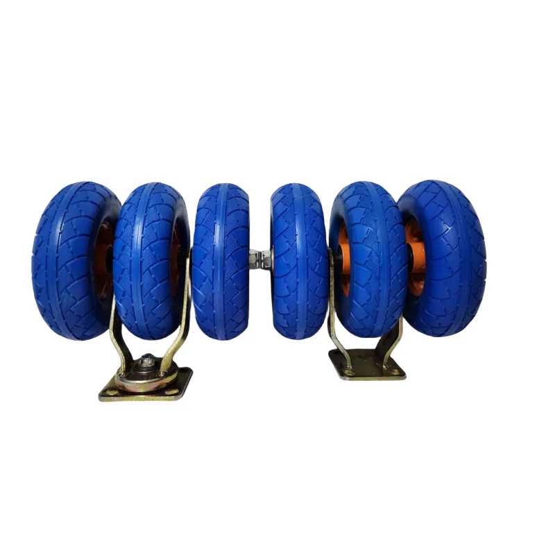10-inch Universal Casters Rubber Wheels With 3 26mm Solid Blue ...