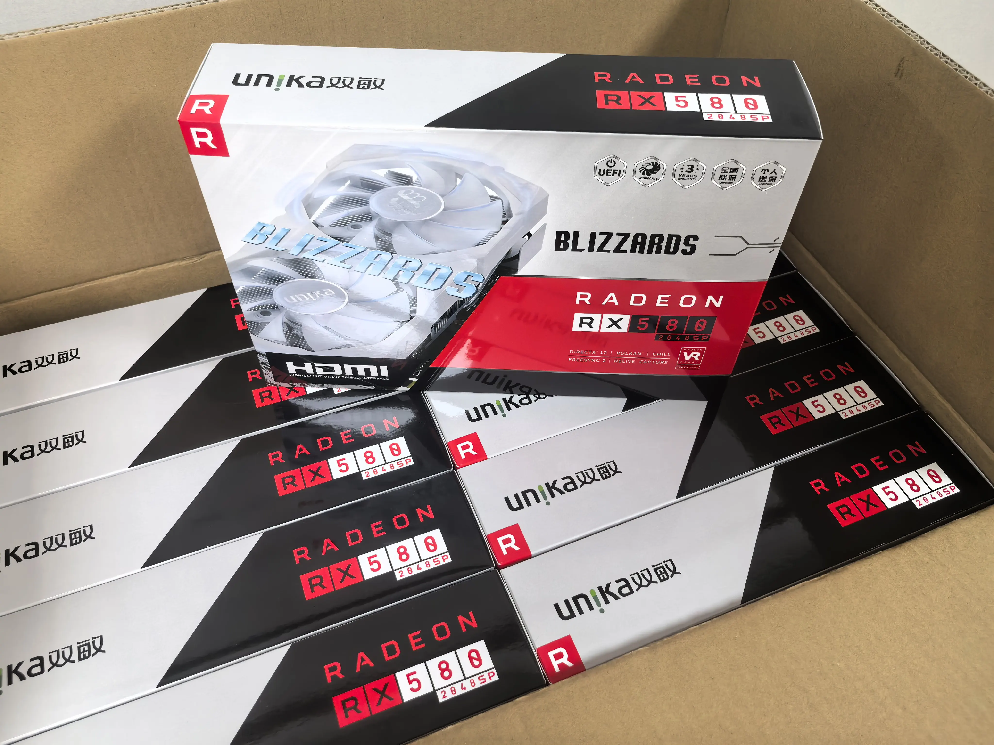 Brand New UNIKA AMD Radeon RX 580 BLIZZARDS 8GB GDDR5 Graphics