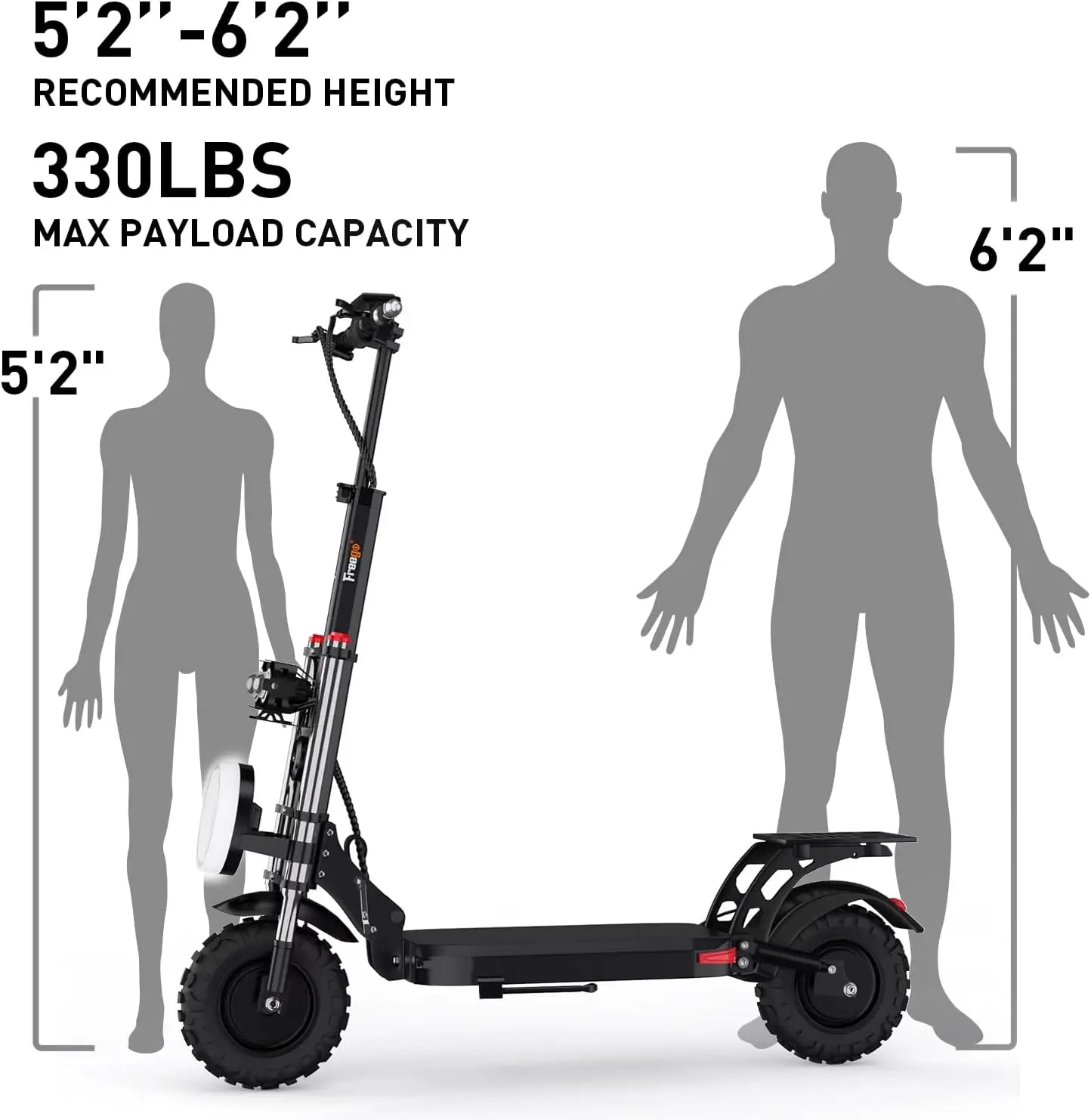 Freego US Warehouse E Scooter ES-11 Pro Electric Scooter 48V/17.5Ah Max 50 Miles Range 2400W Dual Motor Max 37 MPH