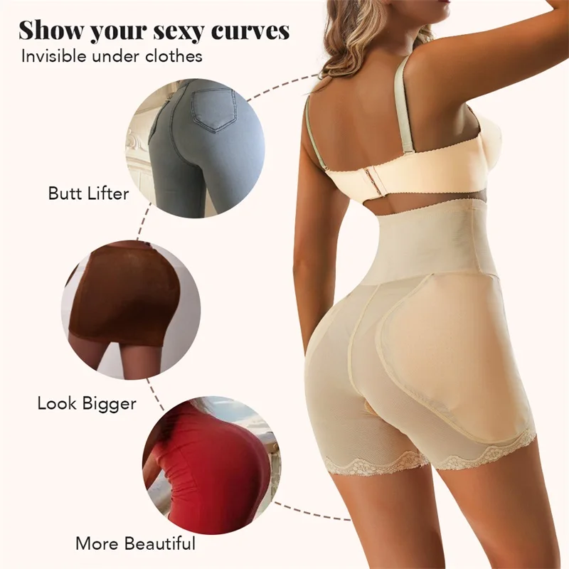 Hot Sale Women Plus Size Body Panties Shapewear High Waister Trainer Padded Buttocks Shaper manufacture