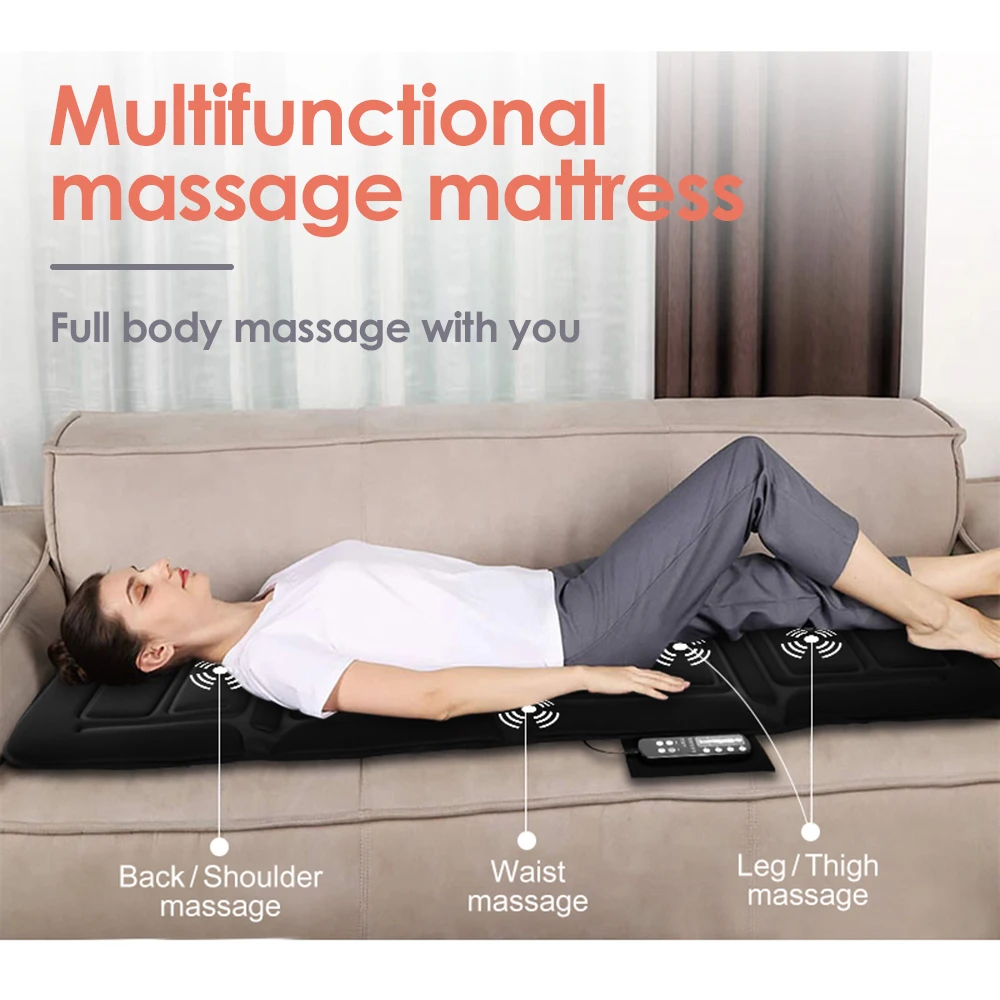 Simo Memory Foam Massage Bed Mattress Electronic Heating Massage Mat Full  Body Relaxer Electric Massage Mattress
