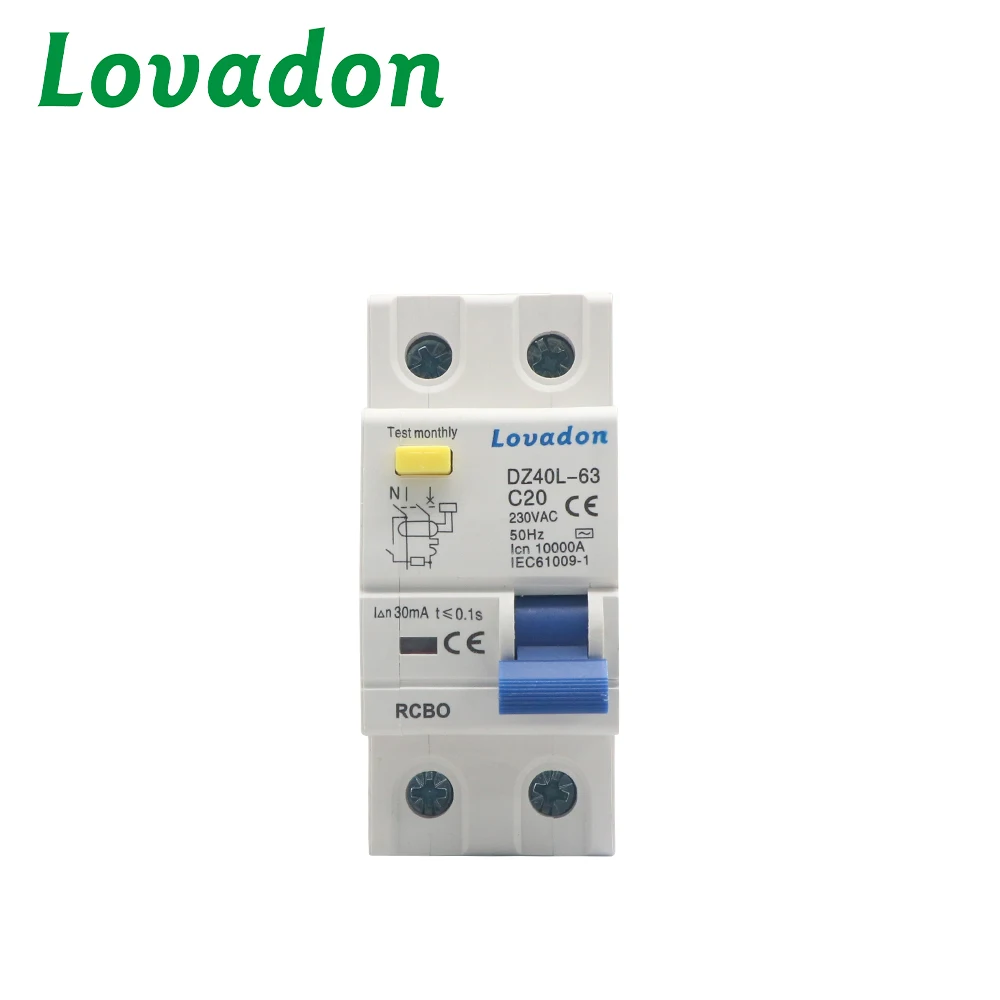 Factory Direct 10kA RCCB Residual Current Circuit Breaker 2P MCB with Overcurrent Protection LI Type RCBO