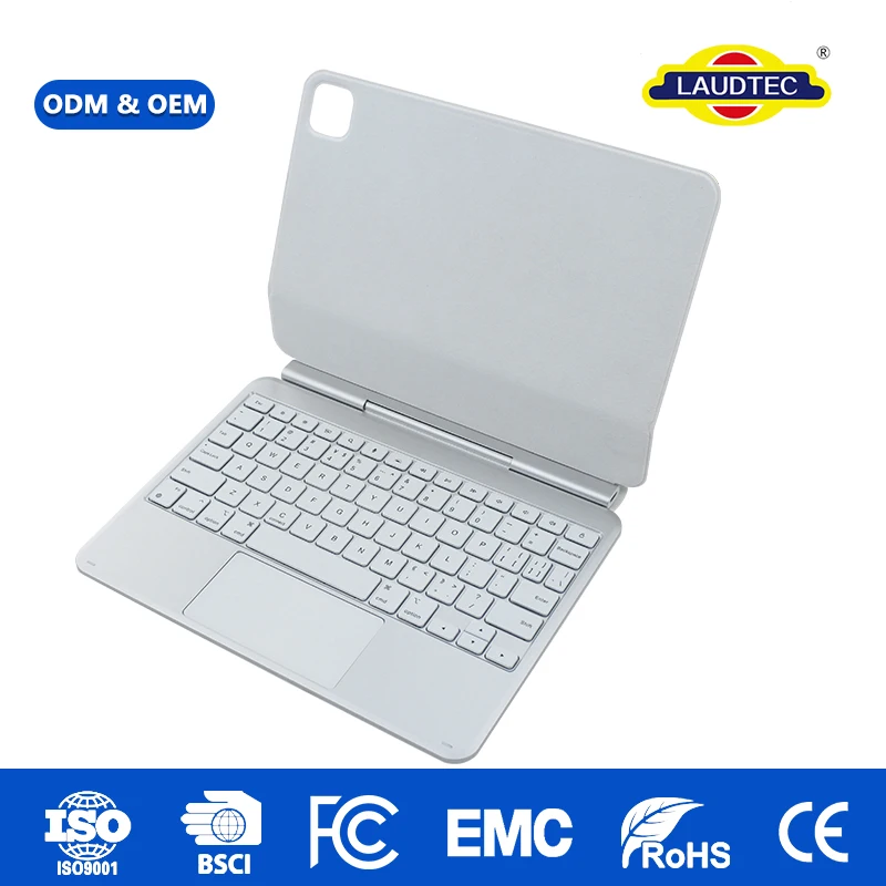 Teclado magnético impermeable al por mayor con teclas retroiluminadas RGB y trackpad multitáctil, compatible con iPad Pro 13