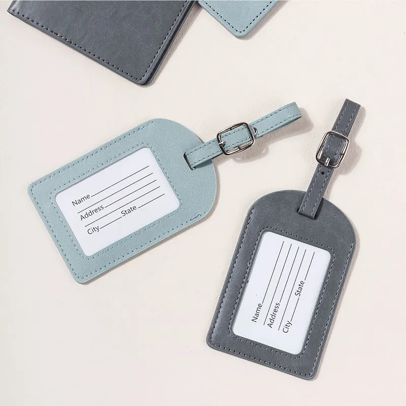 Pu Leather Travel Set Custom Logo Passport Holder Luggage Tag Set For ...