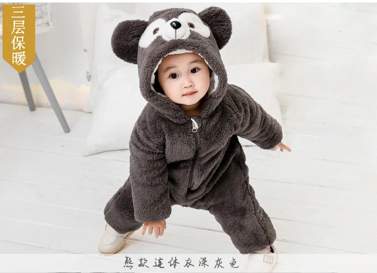 Baby Home Wear Flannel Long-Sleeved Fashion Pajamas Autumn And Winter Jumpsuit Baby Crawl Suit