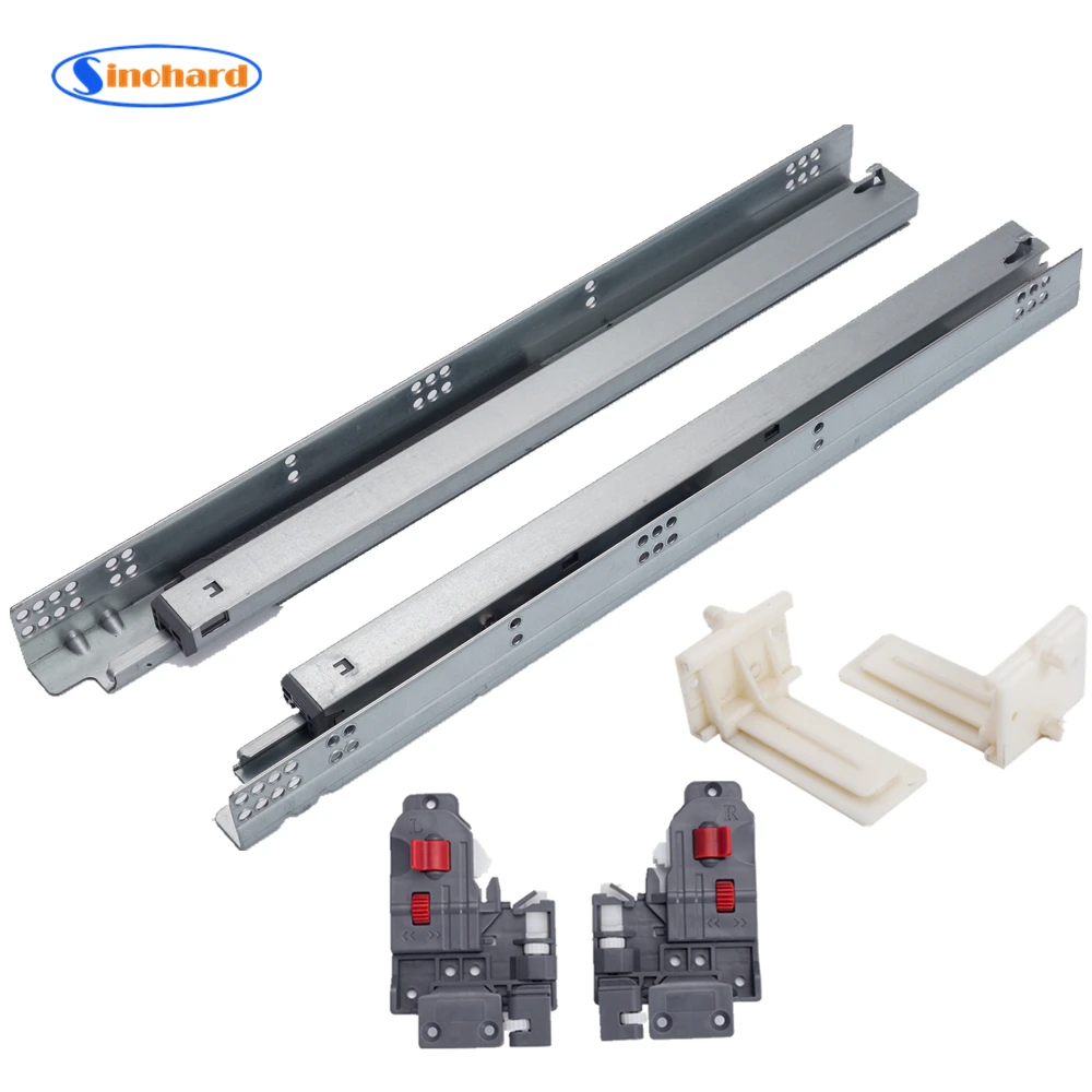 SINOHARD Sliding Mechanism Hidden Drawer Slide USA Type Undermount Drawer Slides
