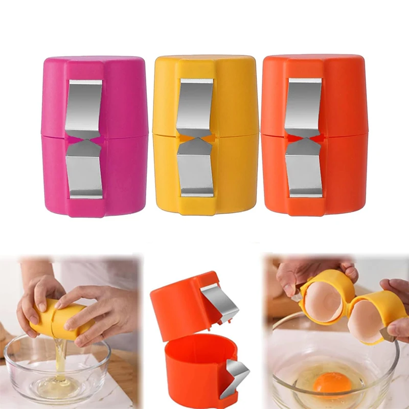 New Kitchen Tool Gadget Egg Shell Opener for Hard Boiled Eggs Peeler Breaker Separator Divider Plastic Manual Egg Shell Opener