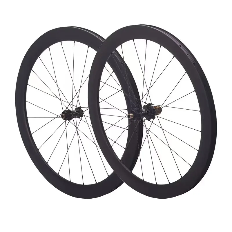 RUJIXU 700C Full Carbon Fiber Racing Bicycle Wheel Set Disc Brake