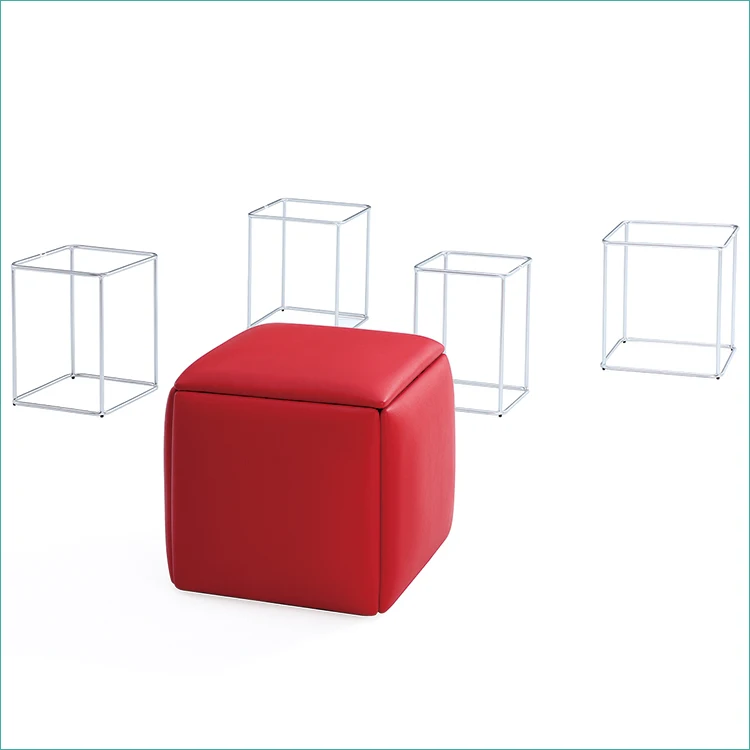 Space Saver 5 in 1 Mini Stools 1 Transform to 5 Cube Ottoman