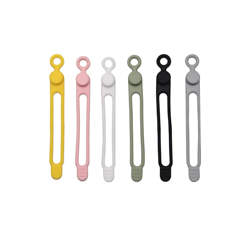 Silicone Cable Ties, 30-Pack Reusable Cord Organizer Wraps For Data Cables, Chargers & Wires, Flexible Elastic Multi-Purpose Bundle For Home Office Travel
