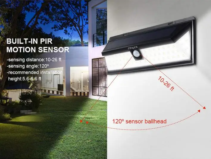 3 режима 118 LED водонепроницаемый Солнечный свет сада уличный светодиодный светильник на солнечной батарее на открытом воздухе датчик движения настенный светильник на солнечной батарее