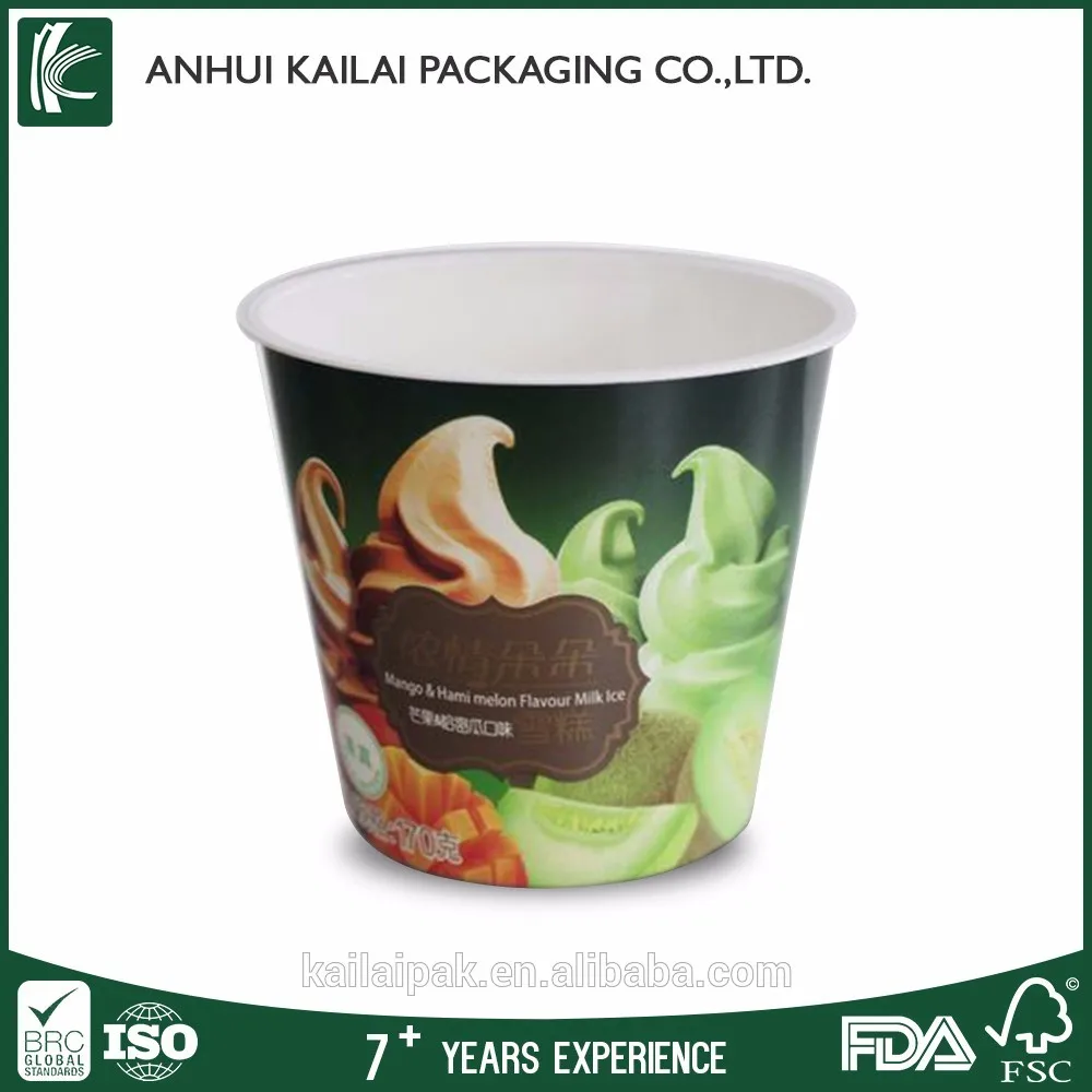 Factory Direct Disposable Ice Cream Paper Cup Recyclable Ice Cream Tub Eco-friendly Ice Cream Pot with Lids