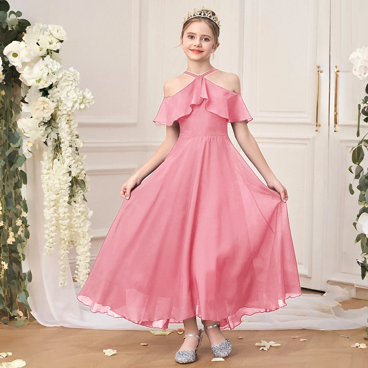 teenager birthday dress MQATZ Party for Girls Formal Frock 12 Years Bid Size Chiffon Girls Dresses Children Dresses ALP-0038 or celebrating her Sweet excludeafterpaysaleaug2026 Striped Maxi Dress Tutorial Color:Taupe*