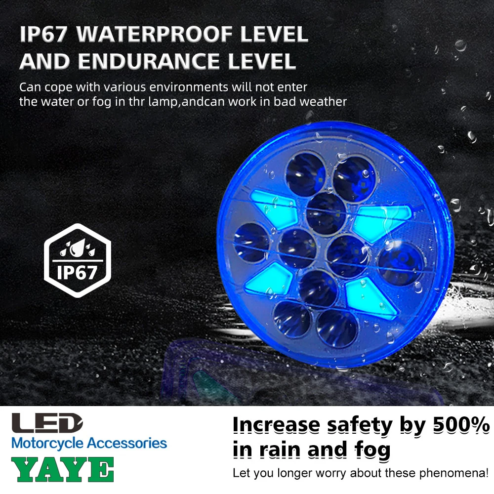 YAYE GN125 2 in 1 High Power LED Motorcycle Headlight with DRL/Turn Signal and DC12V Voltage