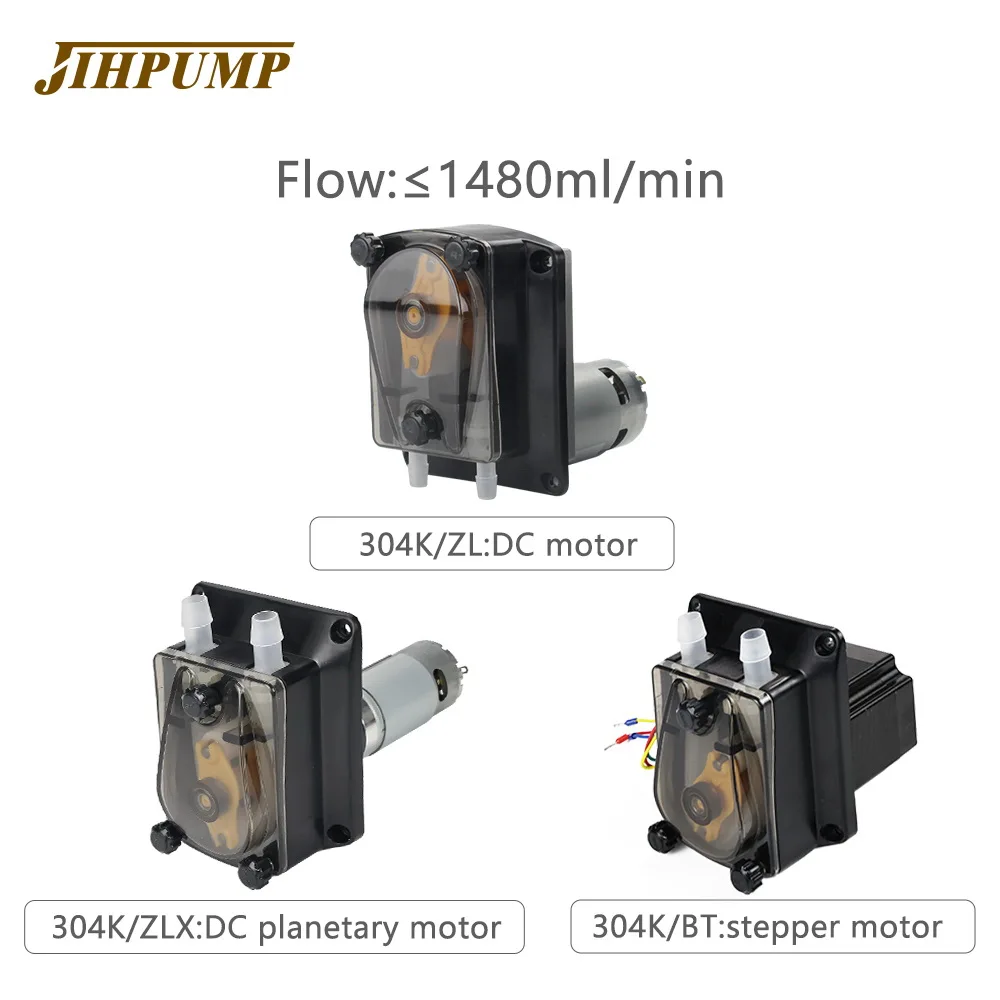 JIHPUMP Bverage Coffee Machine 12V 24V Peristaltic Pump for Syrup with Stepper  Motor DC Motor