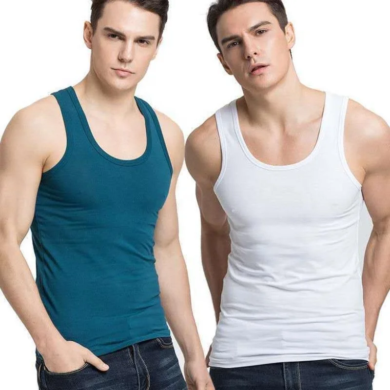 JL88B High Quality 5%Elastic 95% Cotton Sleeveless Singlet Bodybuilding Fitness Muscle Waist Trainer Vest Men Workout Tank Tops