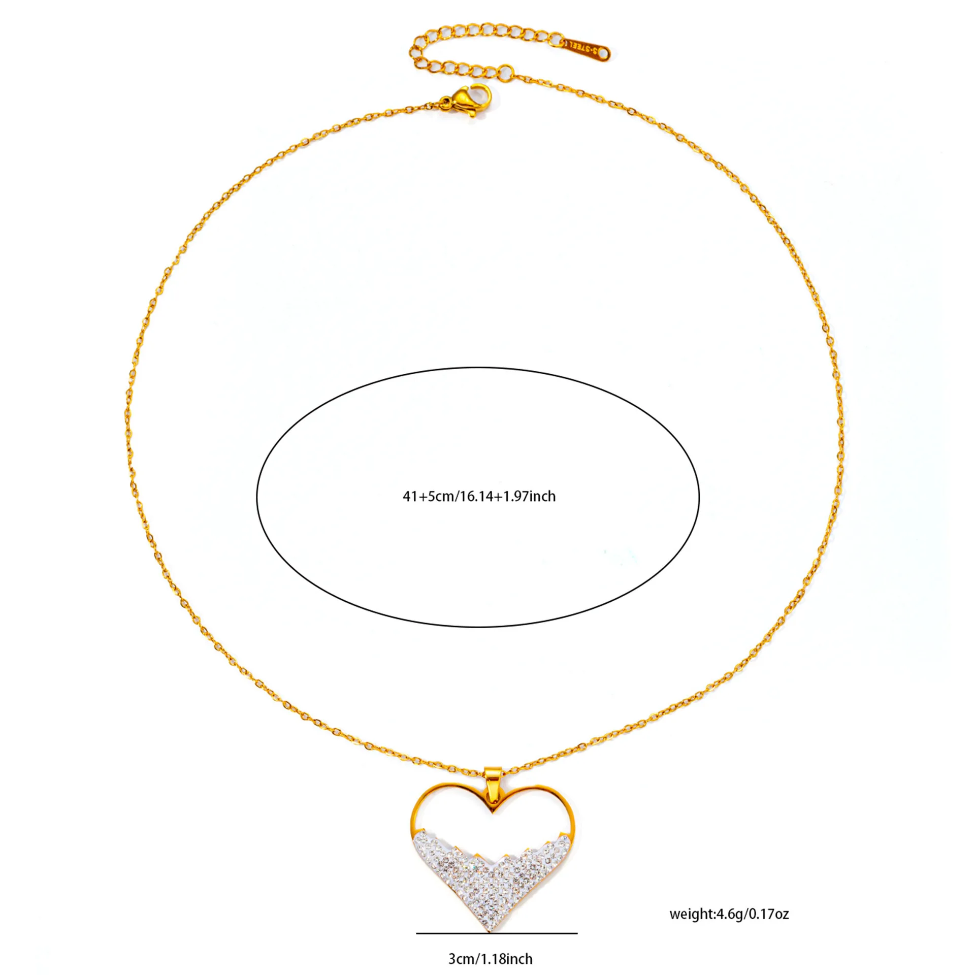 Collier Pendentif Cœur Ouvert Silverly - Argent 925 Plaqué Or Rose - Bijou élégant Pour Femme
