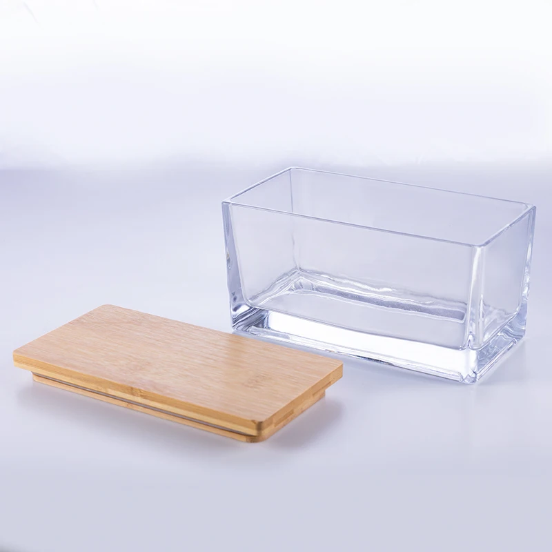 1200ml Rectangle Shape Empty Luxury Large Glass Candle Holder Jar Buy
