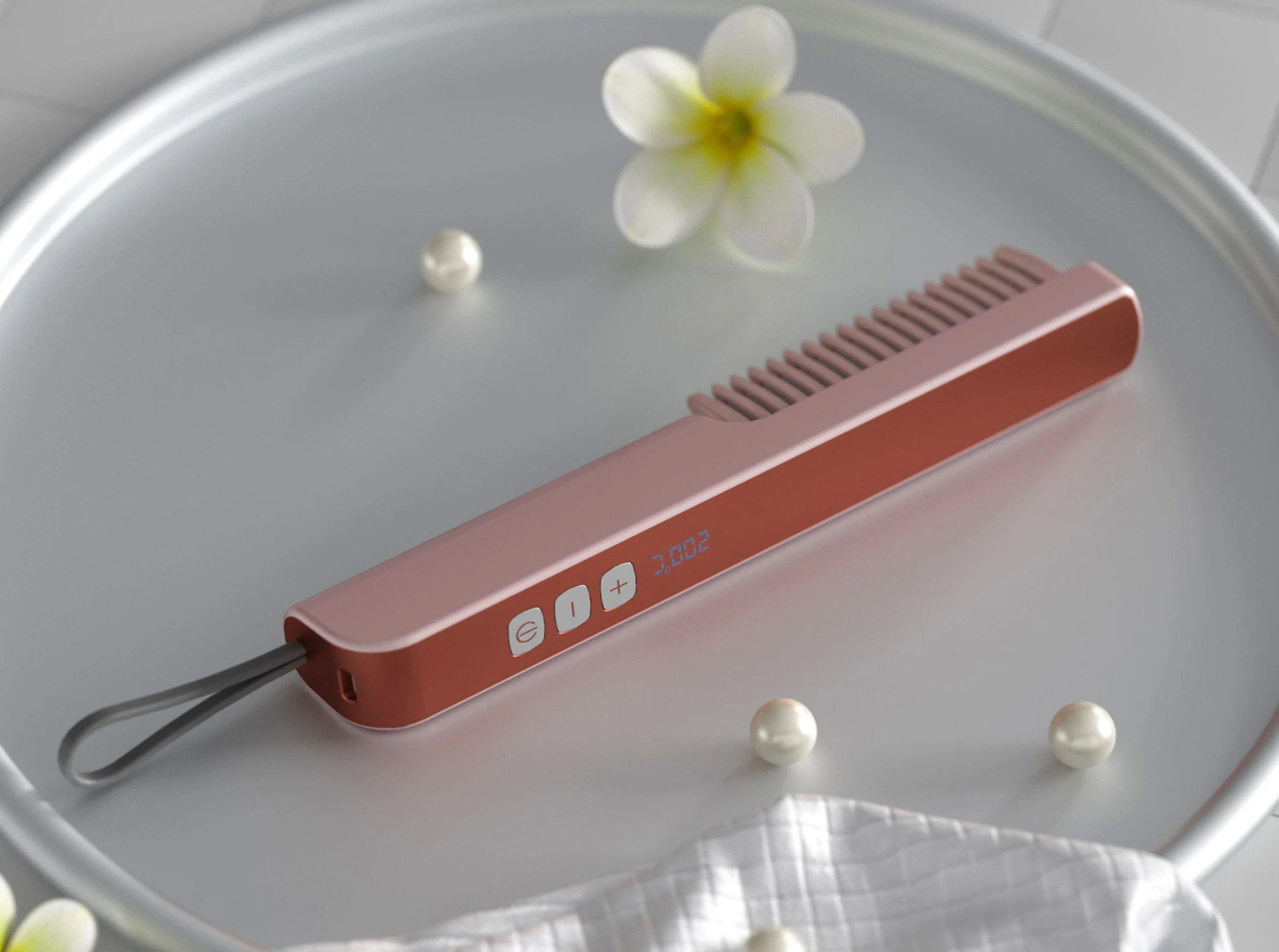 New Led Display Carry-On Usb Charging Cordless Portable Hair Straightener Brush With Lanyard Anti-Scald Design