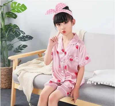 Шелковые пижамные костюмы для мальчиков и девочек, ночная Японская популярная пикантная одежда для сна для девочек с фотографиями