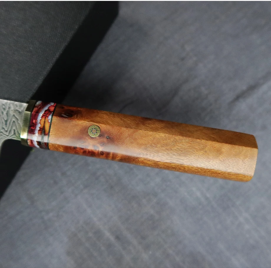 Damascus Steel Chef Knife - Carbon Steel Chopping  Slicing Knife
