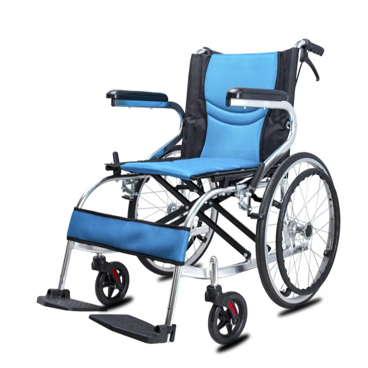 Lightweight Wheelchair Folding Aluminum Wheelchairs Aluminum Frame Fixed Armrest Flip Up Legrest