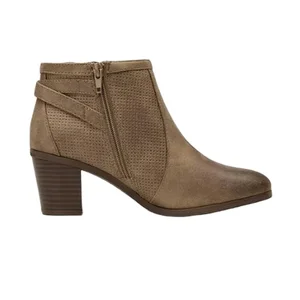 Women Cowboy Cowgirl Ankle Suede Chelsea Boots Chunky Heels Short Zip-up Plus Size Closed Toe Light Weight Plaid Footwear