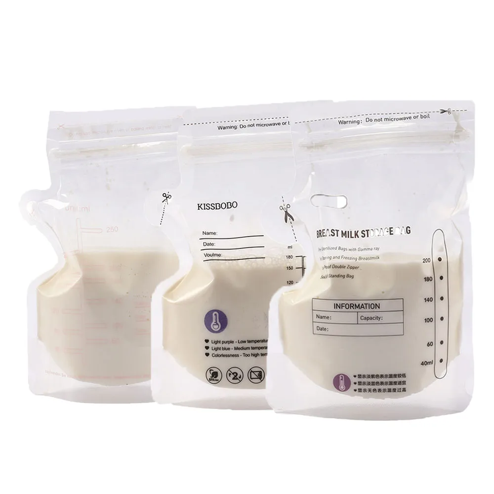 Custom printed Hot Brand BPA-free Self-stand up pouch Pre Sterilized Breast Milk Storage Bags 120ml 220ml aseptic bag