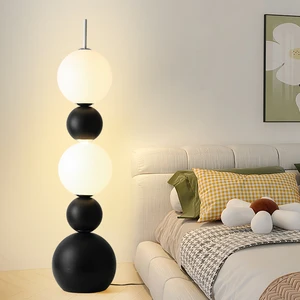 Luxury Modern Vintage Design Ball Shaped LED Floor Lamp Plastic Body with E27 Base for Living Room Hotel Restaurant Bedroom