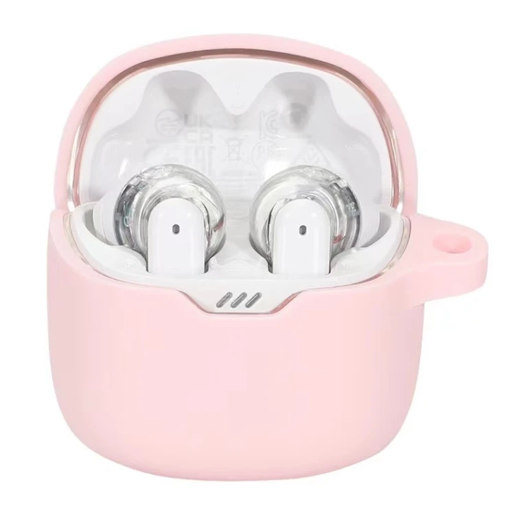 Housse De Protection Pour JBL Tune Flex 2 - Coque En Silicone TPU, Anti-dérapante, Avec Porte-clés - Blanc-Noir - 5