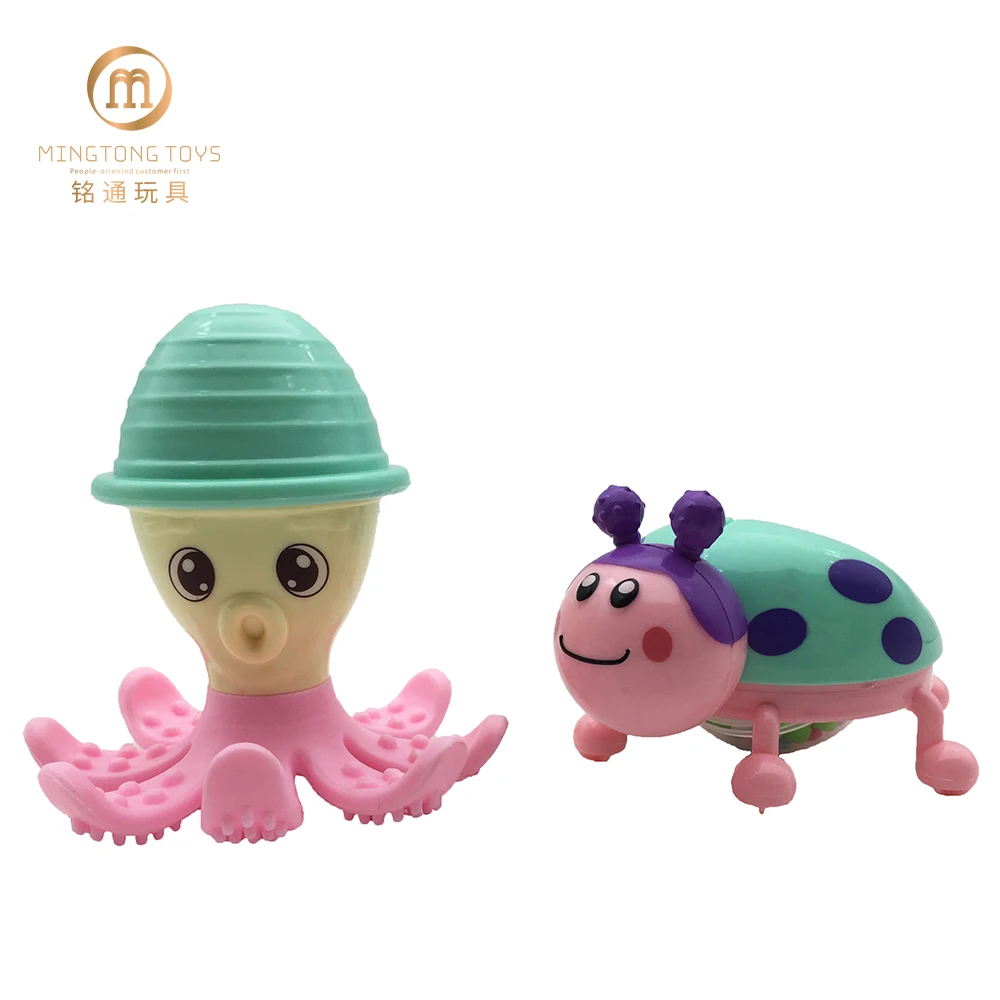 Красочные пластиковые животные ручной шейкер плюшевый осьминог леди жук колокольчики детские погремушки игрушки