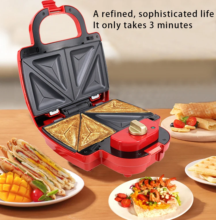 2023 New High Quality Factory Direct Sale Sandwich Maker Electric Grill Microwave Non Electric Red Sandwich Maker