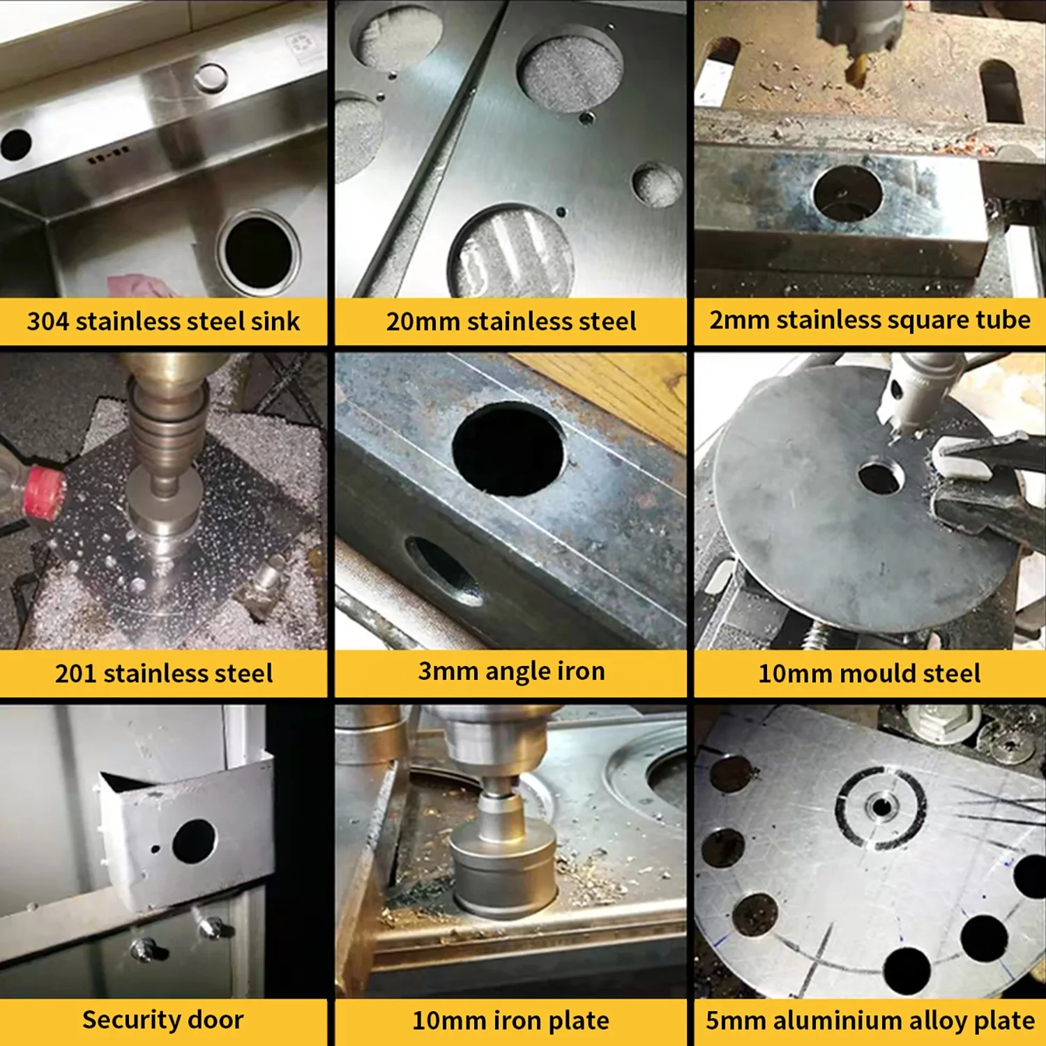 Tungsten Carbide Tipped Cutter TCT Hole Saw for 25mm Thickness Steel Plate by Fryic Diamond Hole Saw and Hole Opener
