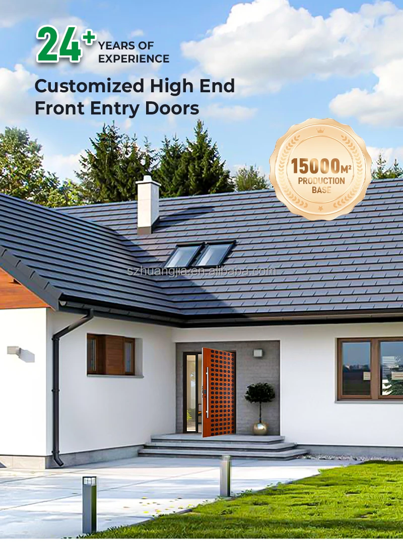 Modern Swing Opening Front Entry Doors - Wood & Aluminum