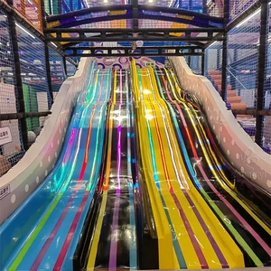 Kids Interactive Commercial Athletic Child Area Neon Park Indoor Playground Factory Custom Soft Play Equipment with LED Slide