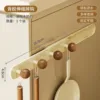 Telescopic hooks (4 hooks) Walnut wood, milky white - adhesive backing
