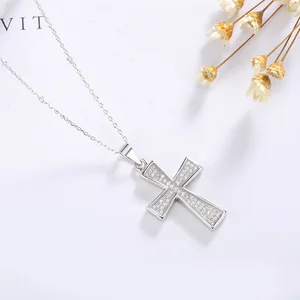POLIVA Personalized Jewelry 925 Sterling Silver Pendants Rhodium Plated Fashion Hip Hop Cross Pendant