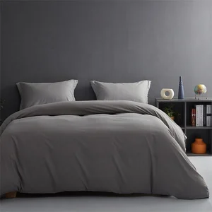 100% Microfiber Gray 3pcs/Set Pillow Case Quilt Comforter Cover Sets Bedding Set Luxury Machine Washable Juego De Cama