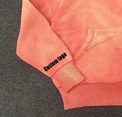 Custom Logo Winter Heavyweight Vintage Acid Washed 100% Cotton Oversized Hoodie Men's Drop Shoulder Sweater gallery 4