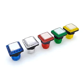 32*32mm illuminated push button switch Transparent Small Square Arcade Push Button 12v Plastic Switch Push Button