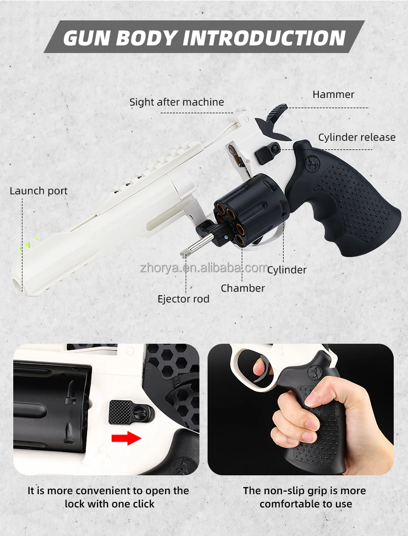 Zhorya Guns Shooting Outdoor Soft Bullet Shell Ejecting Professional