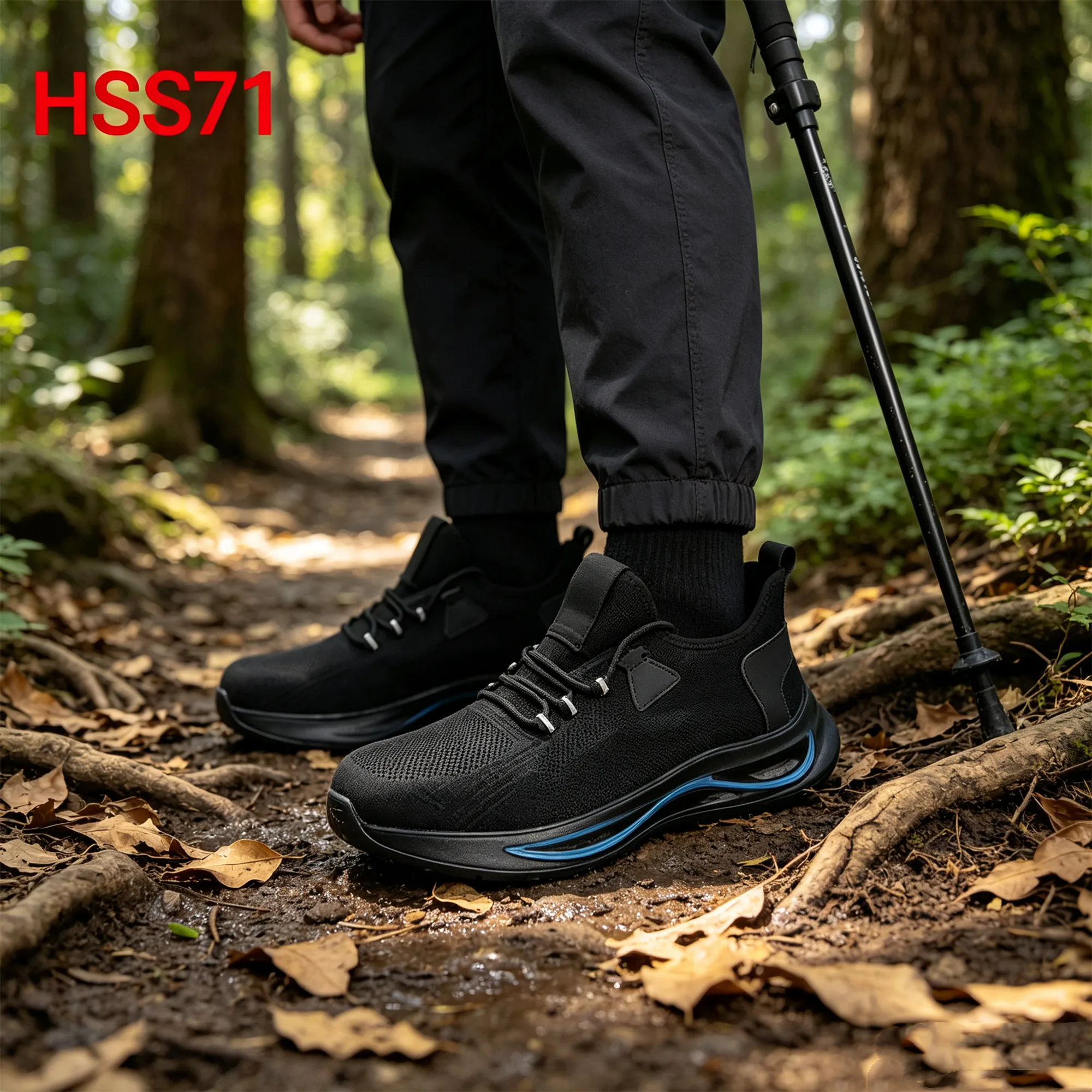 ZYF,Cameroon Popular Cool Max Fly Knitted Fabric Hiking Shoes Team Training Durable PU Injection Sole Sport Safety Shoes HSS71