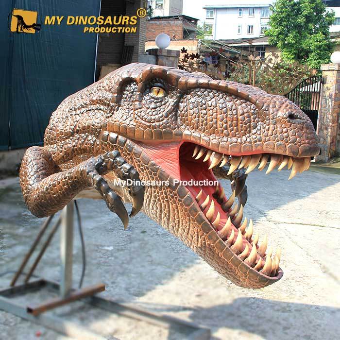 
My-dino, парк развлечений, динозавр, t-rex голова, скульптура 