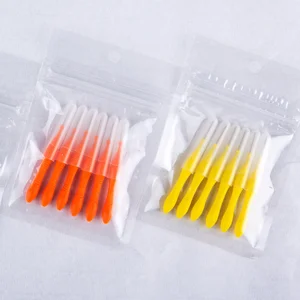 Daily Care Good Quality Dupont Filament Interdental Brushes with Cap Teeth Gap Cleaning Dental Toothbrush 6picks