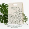 Botanical Line Art Tote
