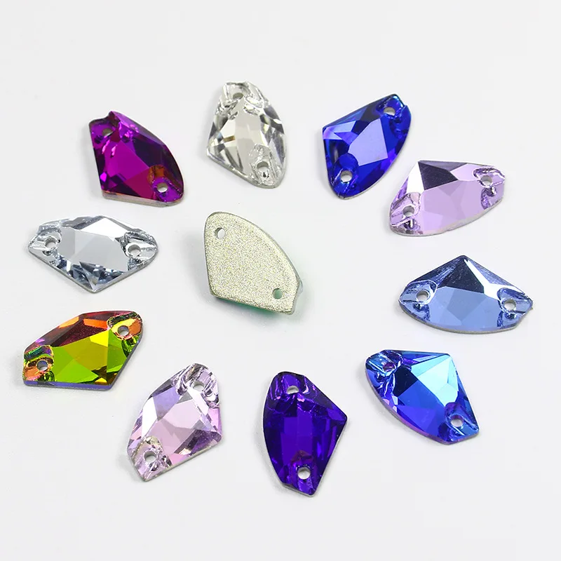 High Quality Glass Sew on Rhinestones Cosmic Shape Flatback Crystal Strass for DIY Wedding Dress
